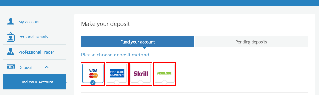 Avatrade deposit methods