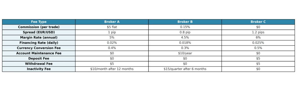 Broker Fee types example